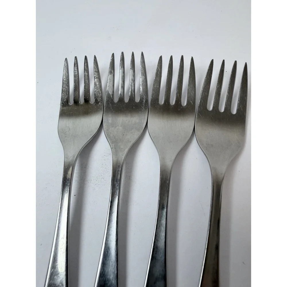 WMF LINE Salad Forks Set of 4 Stainless Germany Triangle Mark 6 1/2